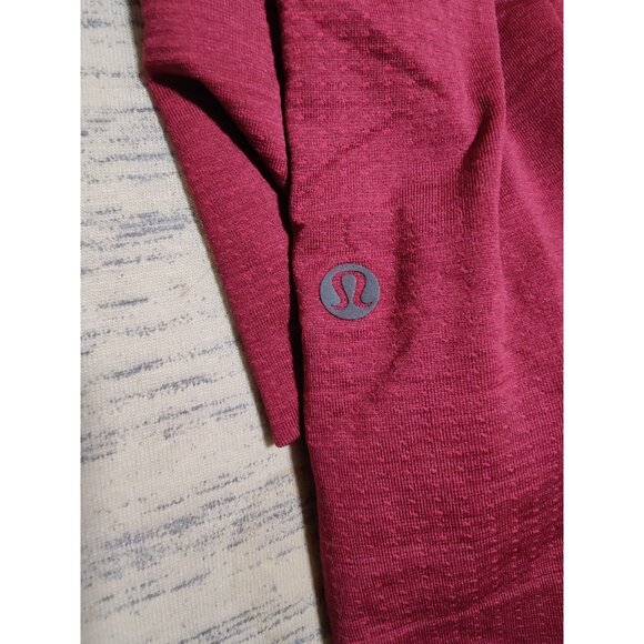 Lululemon Men Size XL Burgundy Wine Peloton Short Sleeve Metal Vent Tech ShirtLS - Picture 10 of 10